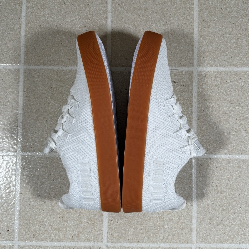 Size 9.5- NOBULL White Knit Trainer Gum Sole - Picture 7 of 8